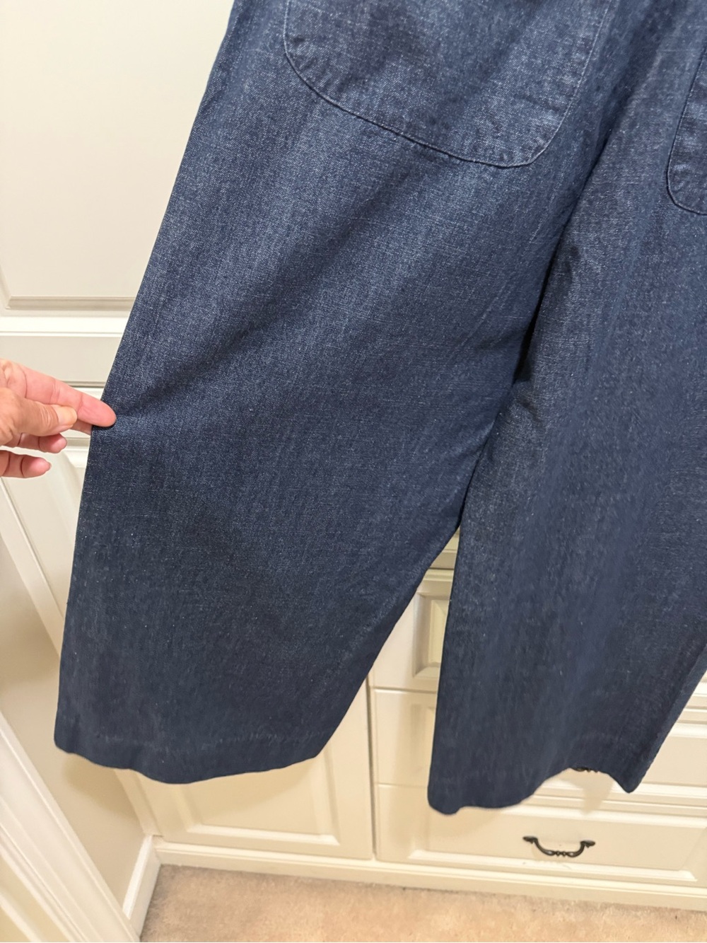 NWT Mustard Seed High rise denim dark wash palazzo pants sz s - Picture 10 of 14